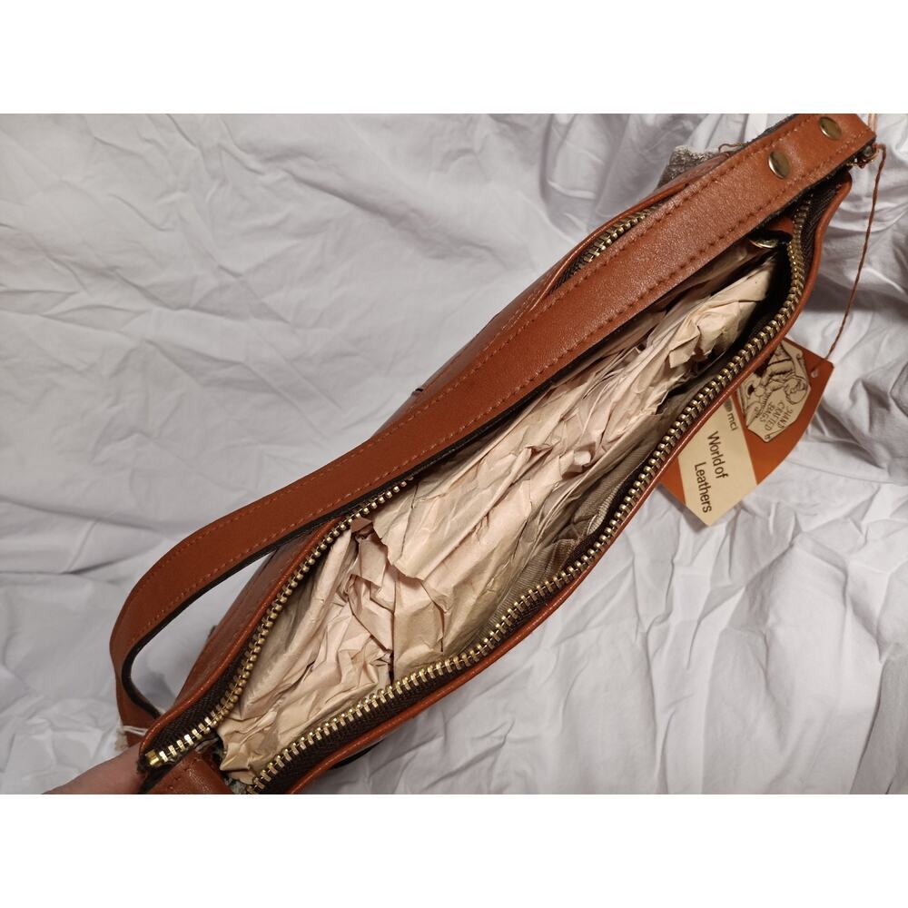 MCI Fine Handbags VTG Brown Leather Shoulder Bag Purse Made in Hong Kong NOS - Picture 3 of 6